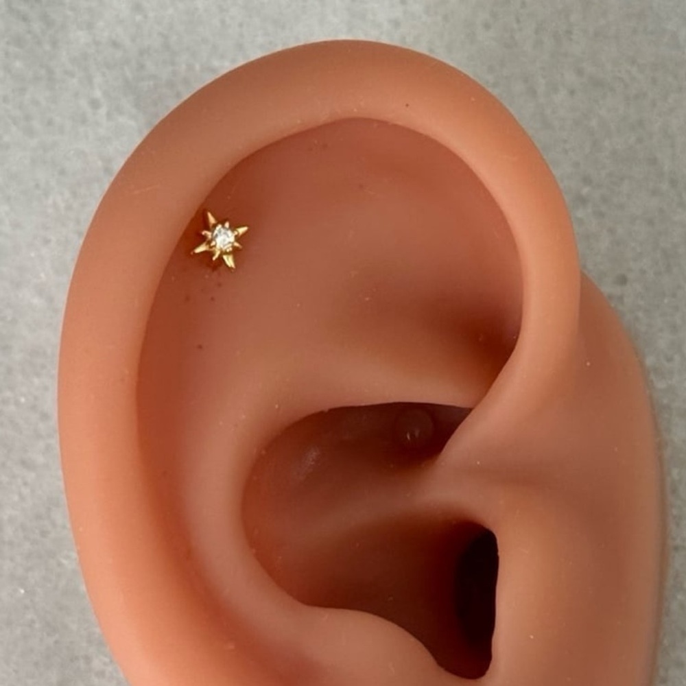Gold Crystal Star Burst Cartilage Earring 

Brand New